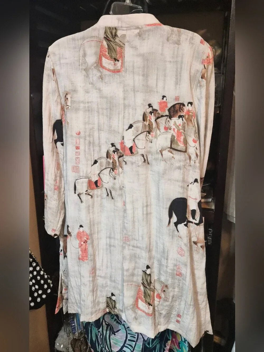 Soft Surroundings Song Dynasty top/ tunic size Large Horses - Picture 9 of 9